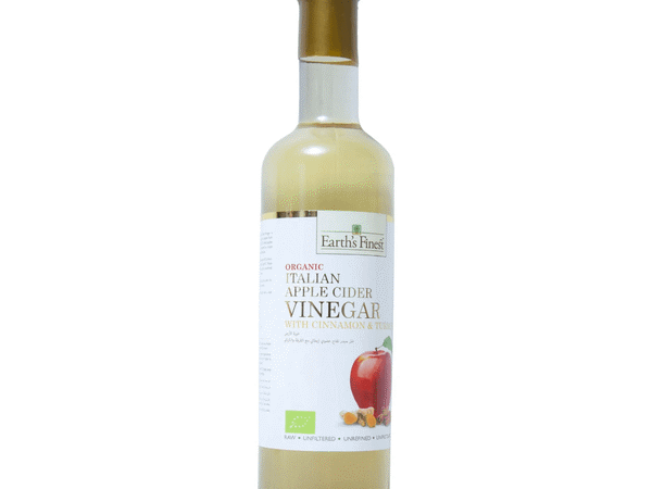 Earth's Finest Organic Apple Cider Vinegar With Cinnamon And Turmeric 500 ml