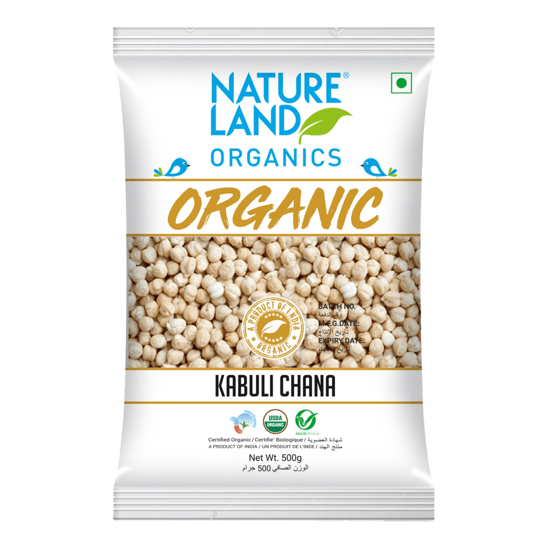 1yUjLumzDuB8WNepkqIXB4h3w5hpGLVBe9Ghq58DYDo Natureland Organic Kabuli Chana Chickpeas – 500g - Image 1