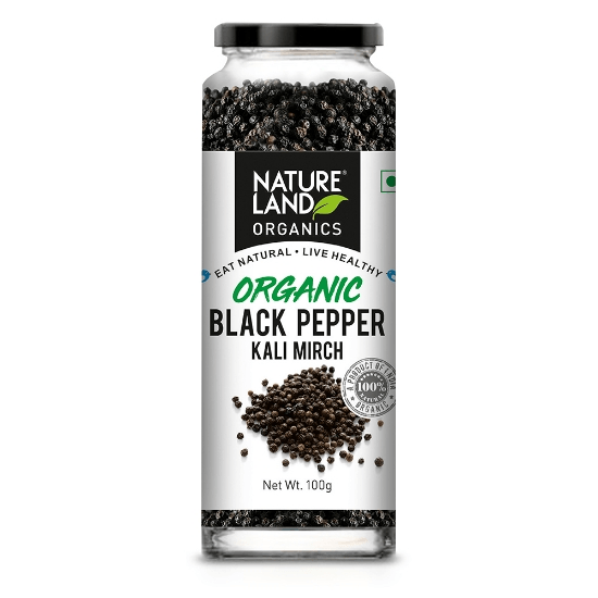 3c184985 Organic Black Pepper 100 Gm Natureland - Image 1