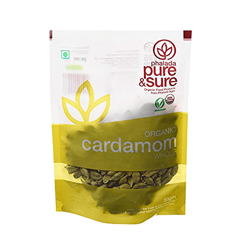 6edea0b9 PURE&SURE Organic Cardamom Whole 50GM - Image 1