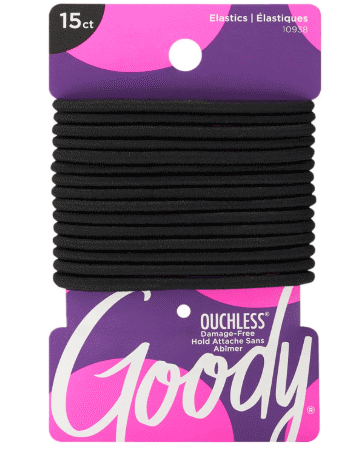 Goody Ouchless Braided Elastics Black 15 CT