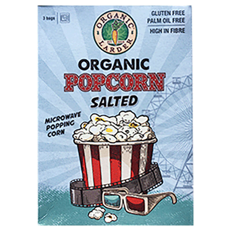 e7f50015 Organic Larder Popcorn Salted 300g Gluten Free - Image 1
