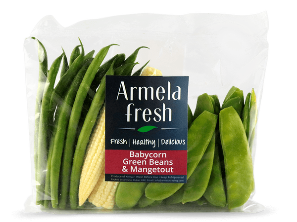 Armela Babycorn, Green Beans & Mangetout 200g Pkt
