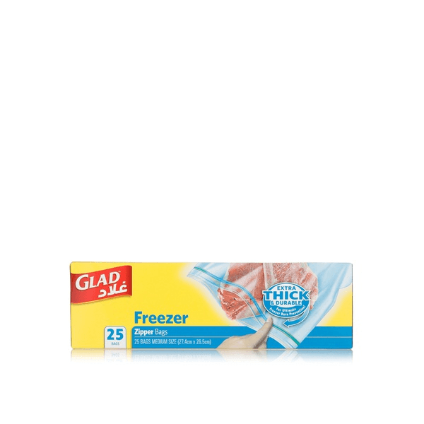 0b1f0969 Glad Zipper Freezer Bags Size 27.4cm x 26.5cm 25pcs - Image 1
