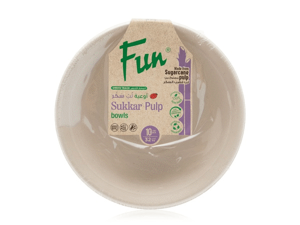 Fun Biodegradable Natural Moulded Fibre Bowl 32oz