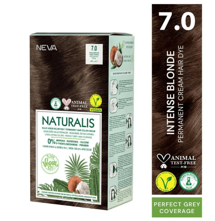 84e86c48 NATURALIS Vegan Hair Color Cream Intense Blonde 7.0 - Image 1