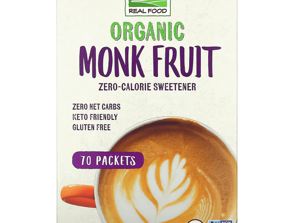 NOW Organic Monk Fruit ZERO-CALORIE Sweetener 70 Packets 70G