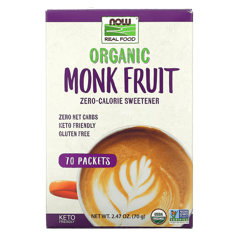 89d97e1f NOW Organic Monk Fruit ZERO-CALORIE Sweetener 70 Packets 70G - Image 1