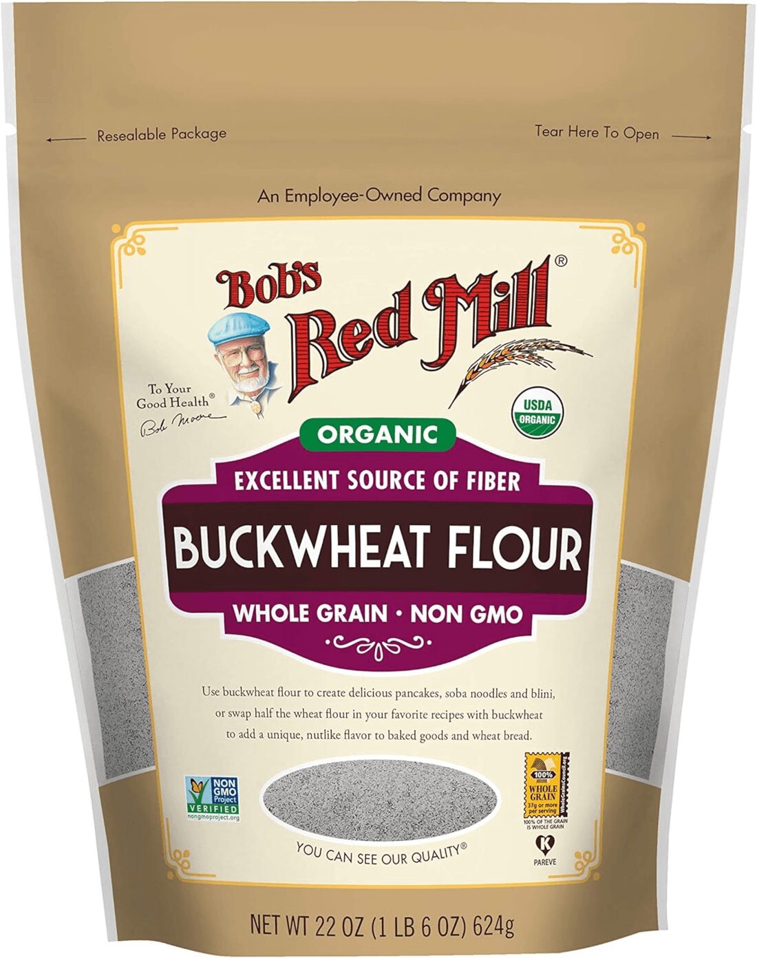 MP-IPu2kEsmUFx3k41SaNQJtxUi6OkDjEkSIpQe57-A Bob’s Red Mill Organic Buckwheat Flour 623g - Image 1