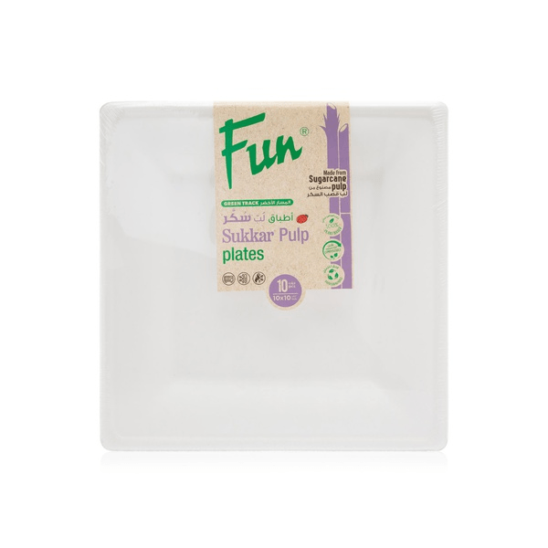 ac53d6ed Fun Biodegradable Moulded Fibre Square Plate 10x10in - Image 1
