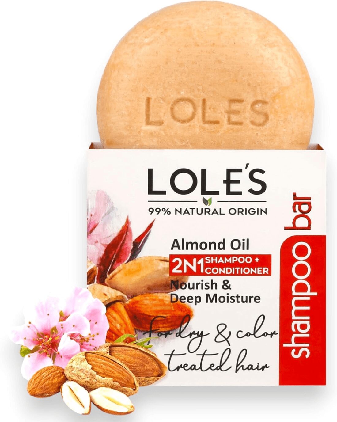 f097a742 Natural Almond Oil 2in1 Shampoo and Conditioner Bar 100G - Image 1