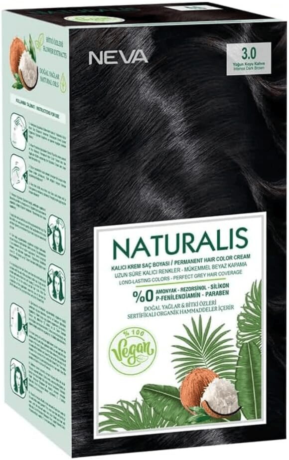 f3658d1e NATURALIS Vegan Hair Color Cream Intense Dark Brown 3.0 - Image 1