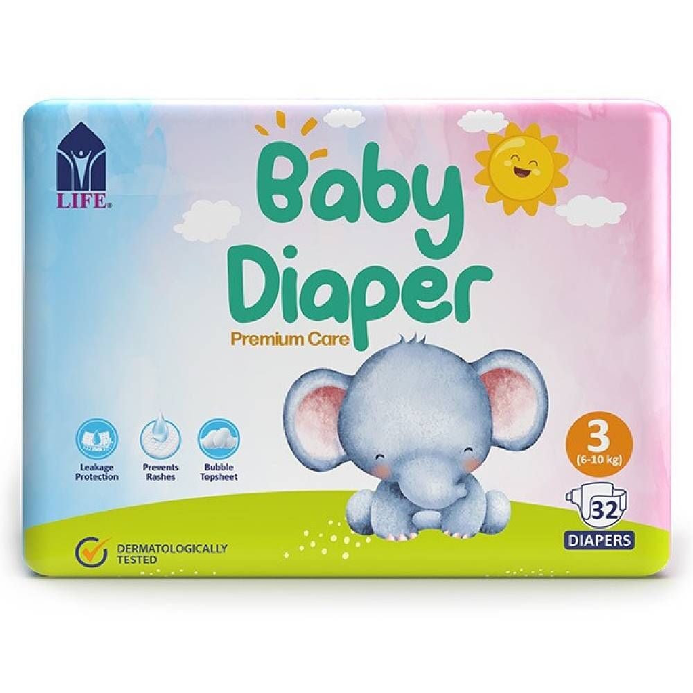 image.png Life Baby Diaper Size 3 Medium 6 10KG 32s - Image 1
