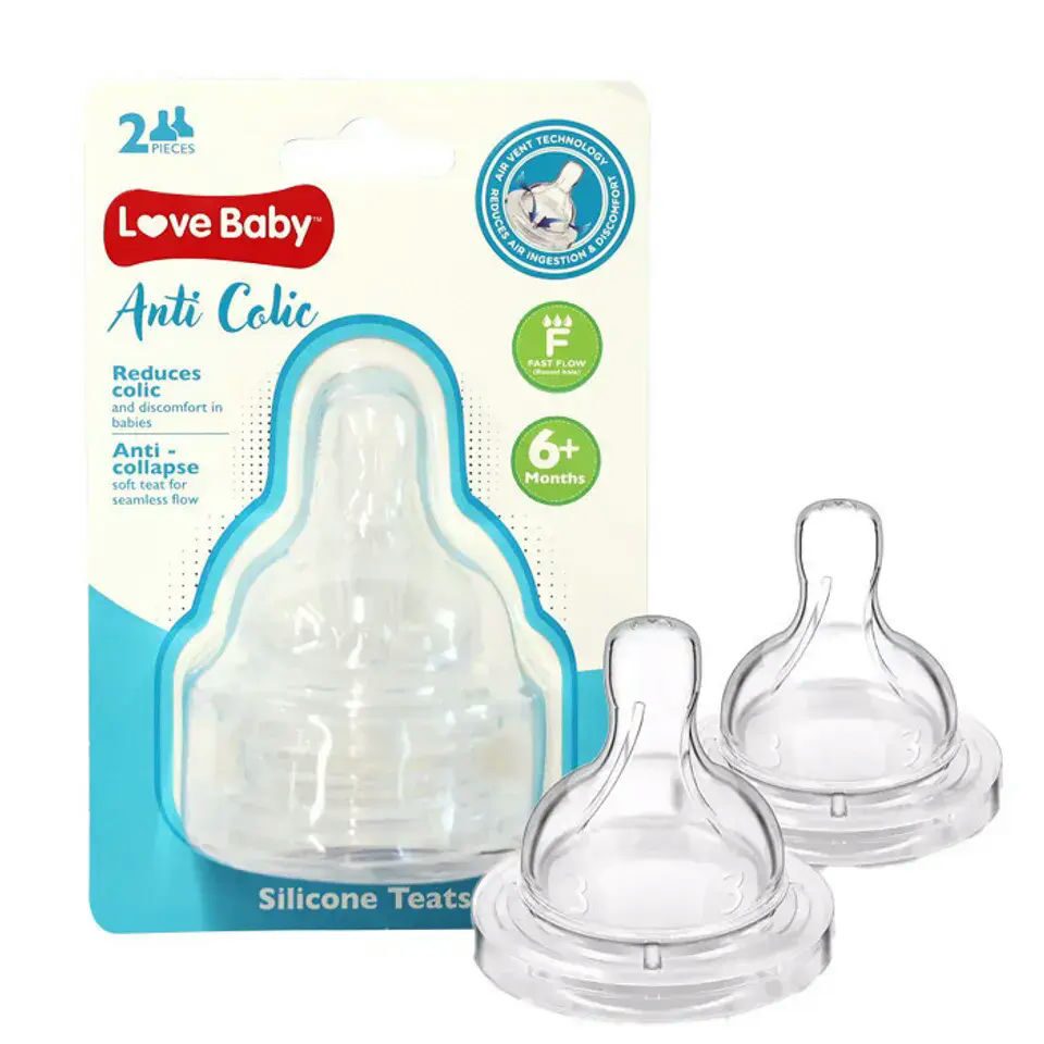 image.png Love Baby Anti-Colic Silicone Teats Fast Flow 2s - Image 1