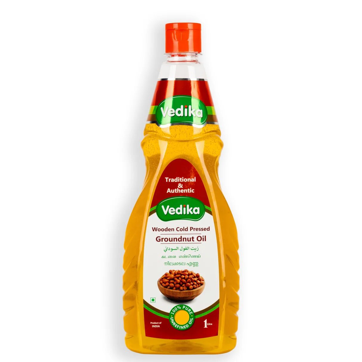 image.png Vedika Wooden Cold-Pressed Groundnut Oil 1L - Image 1