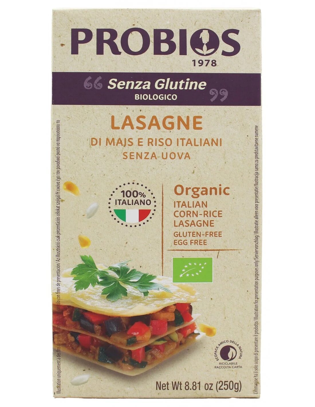 image.png PROBIOS Organic Corn&Rice Lasagne 250G - Image 1