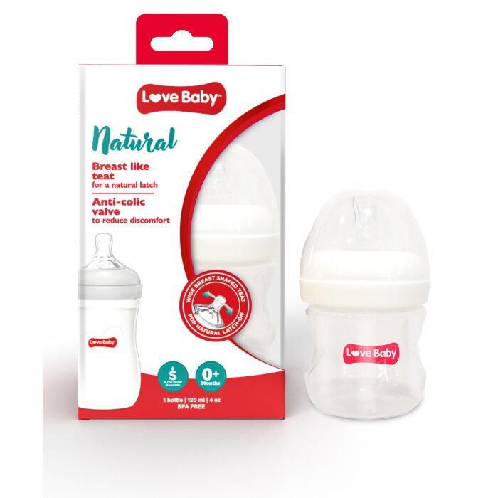 image.png Love Baby Natural Feeding Bottle Slow Flow 120ML - Image 1